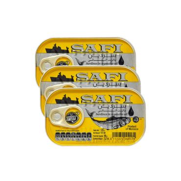 Safi Sardine In Veg Oil 3 X 120Gm, 16 Pieces Per Carton